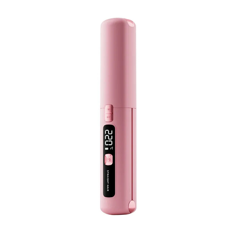 Mini Wireless Straightener Portable Curler with Multi-Function Professional Hair Styling Tool with Dual Switch Activation